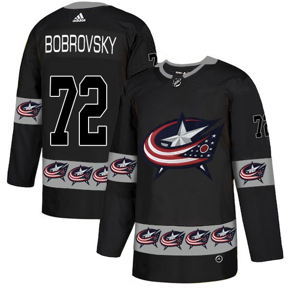 Men Columbus Blue Jackets #72 Bobrovsky Black Adidas Fashion NHL Jersey->columbus blue jackets->NHL Jersey